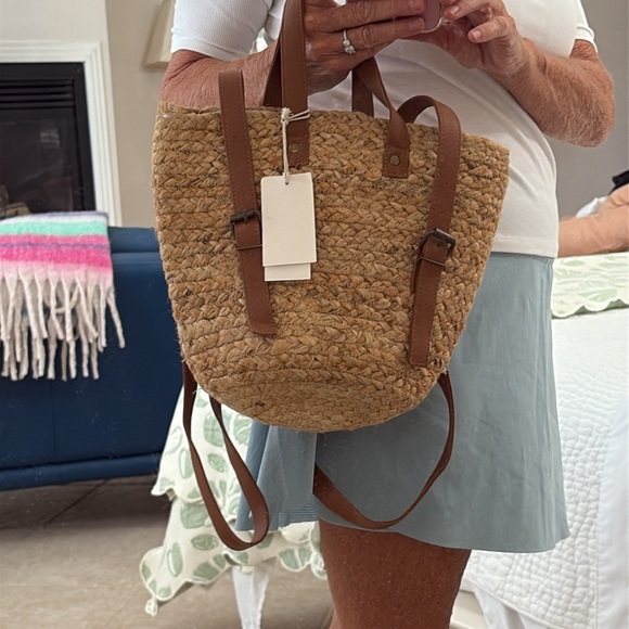 Beachly XIX PALMS Straw Tote Bag - Tan main image 6